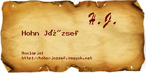 Hohn József névjegykártya