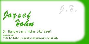 jozsef hohn business card
